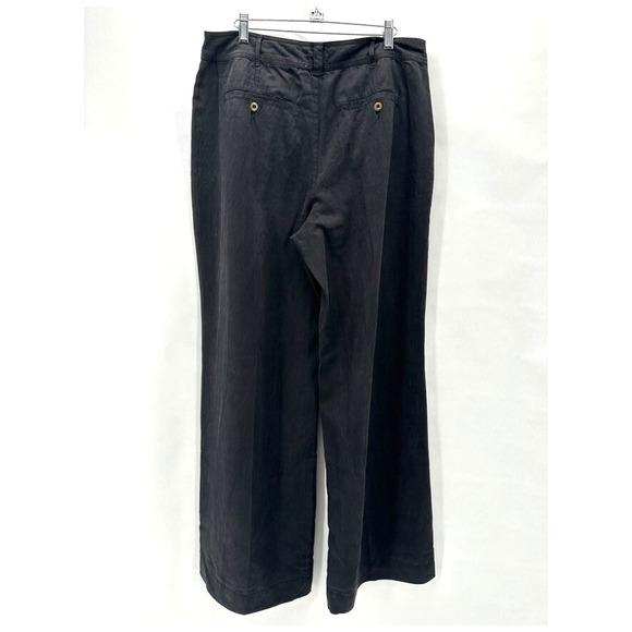 Sundance Wide‎ Leg Pants Womens 12 Black 100% Tencel Pockets Coastal Preppy City - Picture 6 of 11